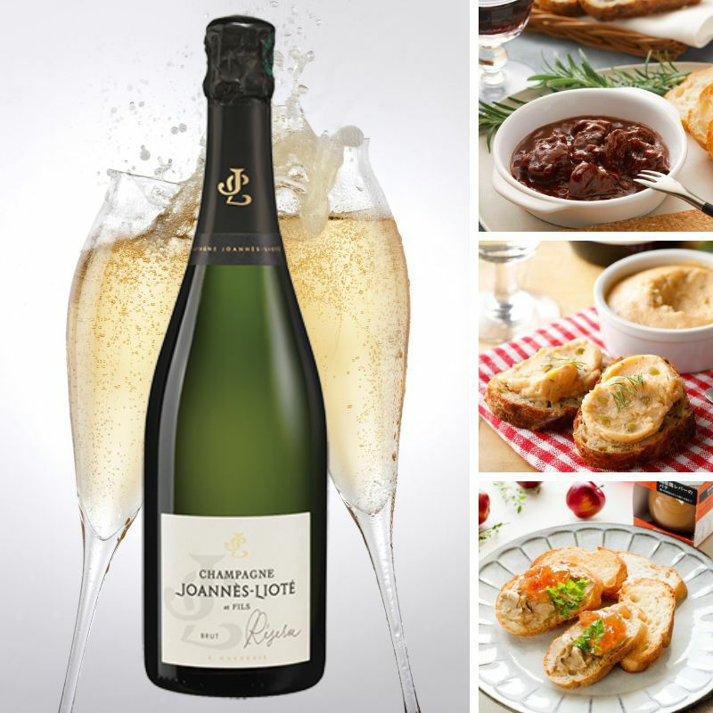 シャンパーニュ『ジョネアス・リオテ・エ・フィス』とオードブルのセット画像