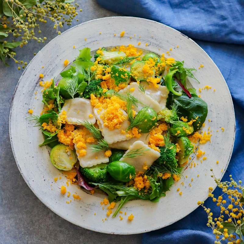 ジョバンニ　オーガニック　ラビオリ （植物性チーズ入り）裏ラベル