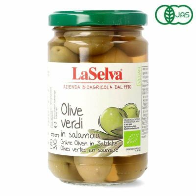 有機グリーンオリーブ 水煮 イタリア産 ラセルバ レッチーノ種|nakato