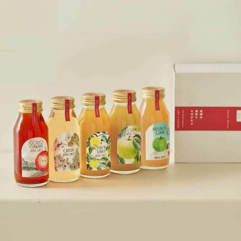 ■ひとつひとつ　りんごジュース5本セットB（5種類：御所川原・千雪・王林・はつ恋ぐりん・グラニースミス）